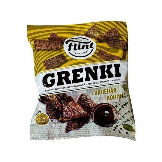 Гренки Flint ржаные вкус вяленая конина 110 г