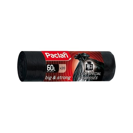 Мешки для мусора Paclan big&strong пвд, 86x80см, 60л, 20 шт.