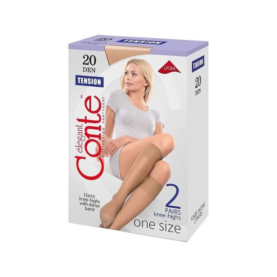 Гольфы женские Conte Tension размер единый 2 пары