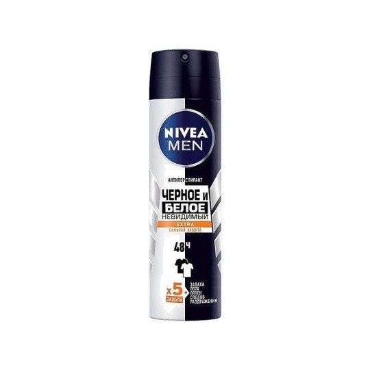 Антиперспирант NIVEA MEN EXTRA черное и белое невидимый спрей мужской 150 мл