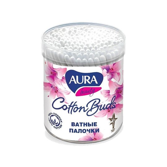 Ватные палочки  AURA Cotton Buds 200 штук в стакане