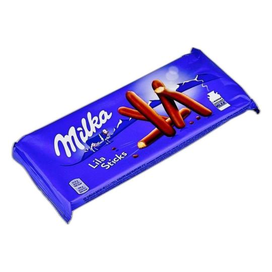 MILKA| печенье-палочки в молочном шоколаде "LILA STICKS" 112г