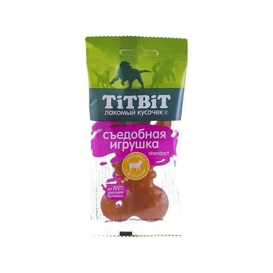 Игрушка съедобная для собак средних пород Titbit косточка с ягненком 67 г