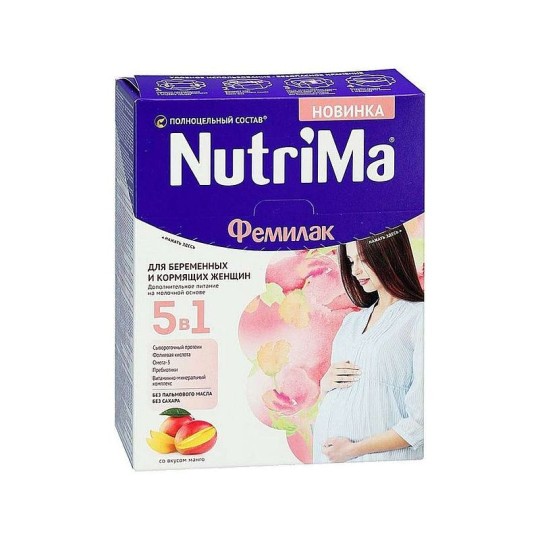 Смесь NutriMa фемилак для беременных и кормящих женщин со вкусом манго 350 г