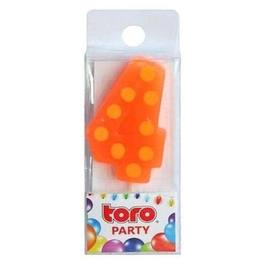Свеча Toro для торта с держателем цифра 4