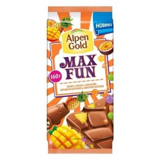 ALPEN GOLD| молочный шоколад тропический микс "MAX FUN"