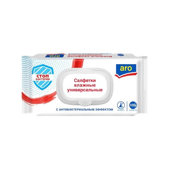 ВЛАЖНЫЕ  САЛФЕТКИ  АНТИБАКТ ARO 100 ШТУК