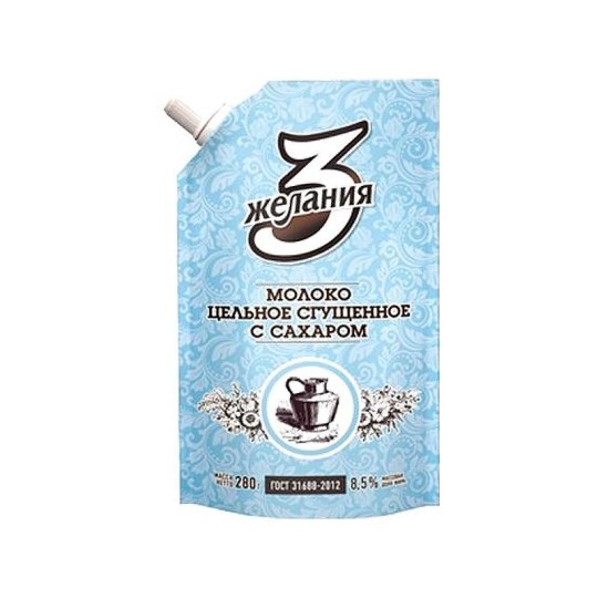 Молоко сгущенное 3 Желания цельное с сахаром 8,5% 280 г