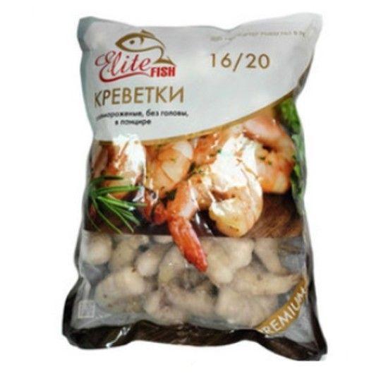 КРЕВЕТКА ELITE FISH СЫРАЯ Б/Г В ПАНЦИРЕ   16/20 ЗАМ  1КГ
