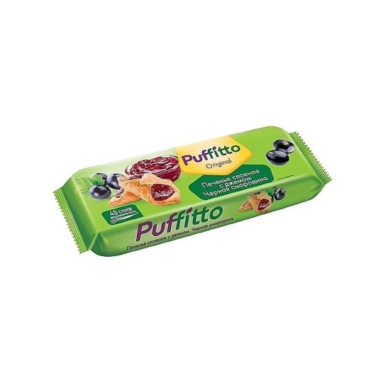 "Puffitto original" печенье слоеное c начинкой «Черная смородина», 125 г