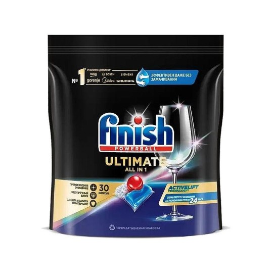 КАПСУЛЫ ДЛЯ ПОСУДОМОЕЧНЫХ МАШИН FINISH ULTIMATE 30ТАБ