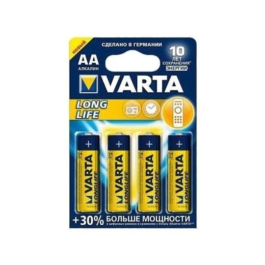 Батарейка VARTA LONGLIFE AA, 4 штуки