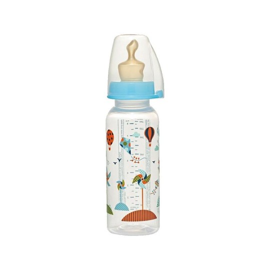 Бутылочка пластиковая Nip Family Boy с соской латексной  размер 2, 250 мл 