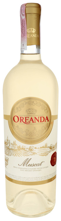 Вино белое Oreanda Muskat полусладкое 0,75 л (Украина)
