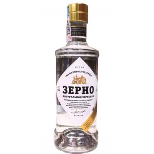 Водка "Зерно" натуральная зерновая 40%,  0,5 л.