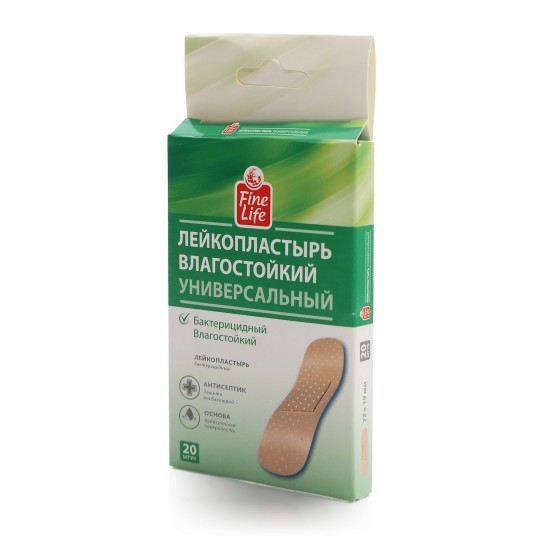 20ШТ Лейкопластырь влагостойкий универсальный FINE LIFE