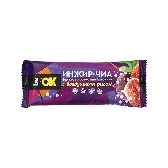 БАТОНЧИК BIO ELITE ИНЖИР-ЧИА ФРУКТОВО-ОРЕХОВЫЙ 30ГР