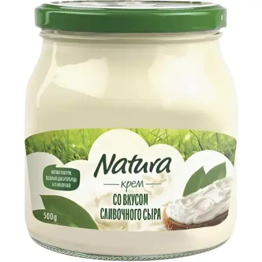КРЕМ-СЫР ПЛАВЛ NATURA ВКУС СЛИВОЧНОГО СЫРА 500Г СТ/БАН