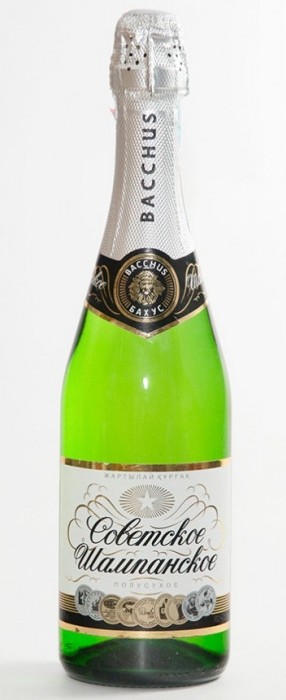 Советское шампанское Бахус полусухое 12,5% 0,75 л (Казахстан)