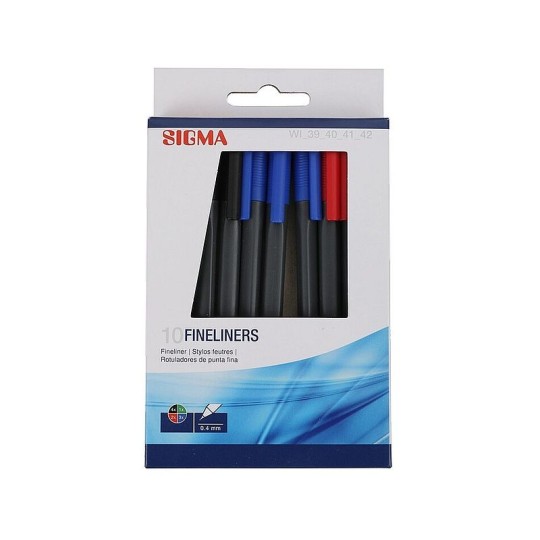 10ШТ ФЛОМАСТЕР ТОНК 4 ЦВЕТА