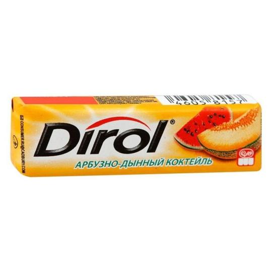 DIROL| жевательная резинка без сахара "АРБУЗНО-ДЫННЫЙ КОКТЕЙЛЬ"