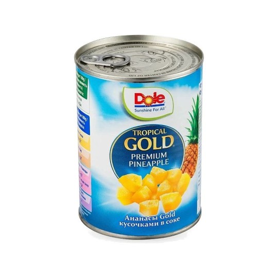 АНАНАСОВЫЕ КУСОЧКИ DOLE TROPICAL GOLD В СОКЕ 567Г
