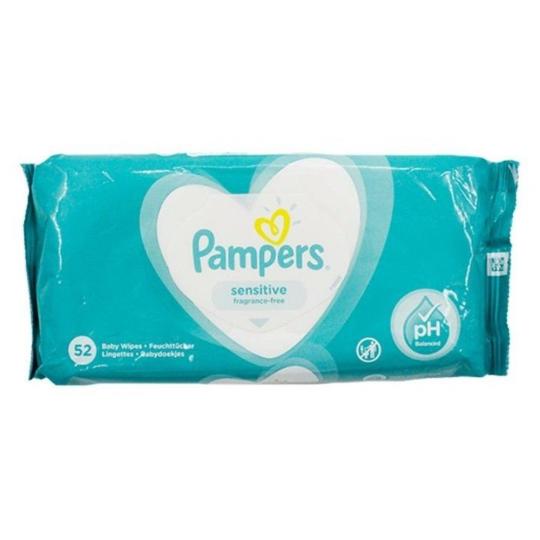 Детские влажные салфетки Pampers Sensitive 52 шт.